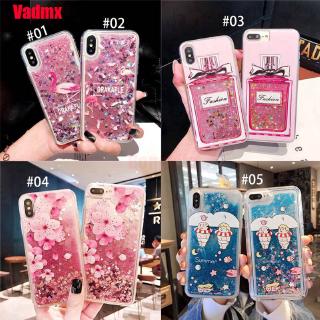 For OPPO Realme 6 5 Reno 3 Pro A92S A92 A91 A31 A9 A5 2020 Reno 2Z 2F 2 Casing Quicksand Liquid Flamingo Peach Blossom Perfume Bottle Glitter Bling