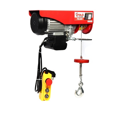 POLO (โปโล) รอกสลิงไฟฟ้าขนาดเล็ก รุ่น PA400 ขนาด 400 กก. กำลังไฟ 750 วัตต์ แรงดันไฟ 220 โวลต์ ไฟ 1 เ