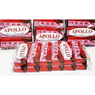 Apollo ขนม เวเฟอร์ เคลือบ ช็อกโกแลต นม แพค 48 ชิ้น ปริมาณรวม 576 กรัม เข้มข้น กรอบ อร่อย เวเฟอร์ห่อแดง ตลาดกิมหยงหาดใหญ่