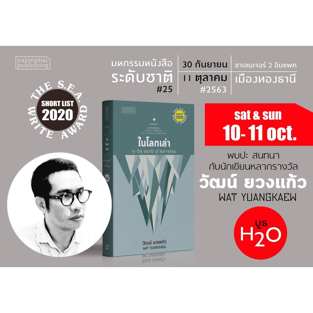 รวมเรื่องสั้น "ในโลกเล่า" โดย วัฒน์ ยวงแก้ว รวมเรื่องสั้นเข้ารอบสุดท้ายรางวัลซีไรต์ปี 2020