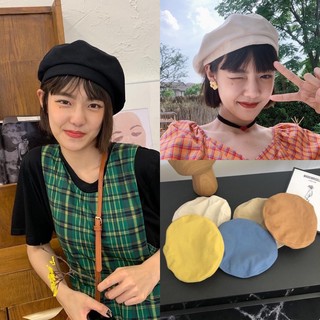 🐣พร้อมส่ง🐣 หมวกทรงเบเร่ต์  ปรับขนาดได้ beret  แฟชั่นเกาหลี สายเกาสุดๆ