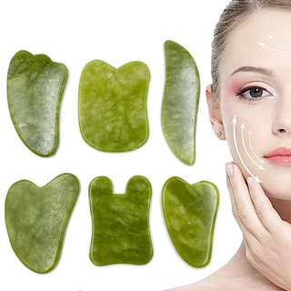 [1 Pc Pack Jade Stone Gua Sha Scraper Board Facial Massager For Face] [Personal Health Care Anti Aging Skin Lifting SPA Body Massager Tool]