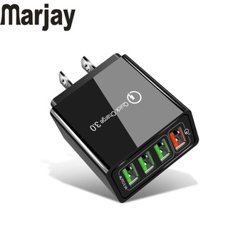 Marjay อะแดปเตอร์ที่ชาร์จ 3.0 Usb 4 พอร์ตสําหรับโทรศัพท์มือถือ