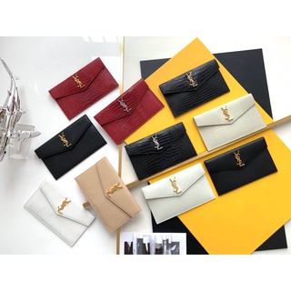 พรี ราคา5200 Ysl saint laurent Uptown Envelope Clutch คลัทช์ 565739 เหรียญหนังแท้