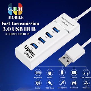 Upinz รุ่น UP303 USB HUB 3.0 High Speed 4 Port ชาร์จและโอนถ่ายข้อมูลได้รวดเร็วทันใจ ของแท้