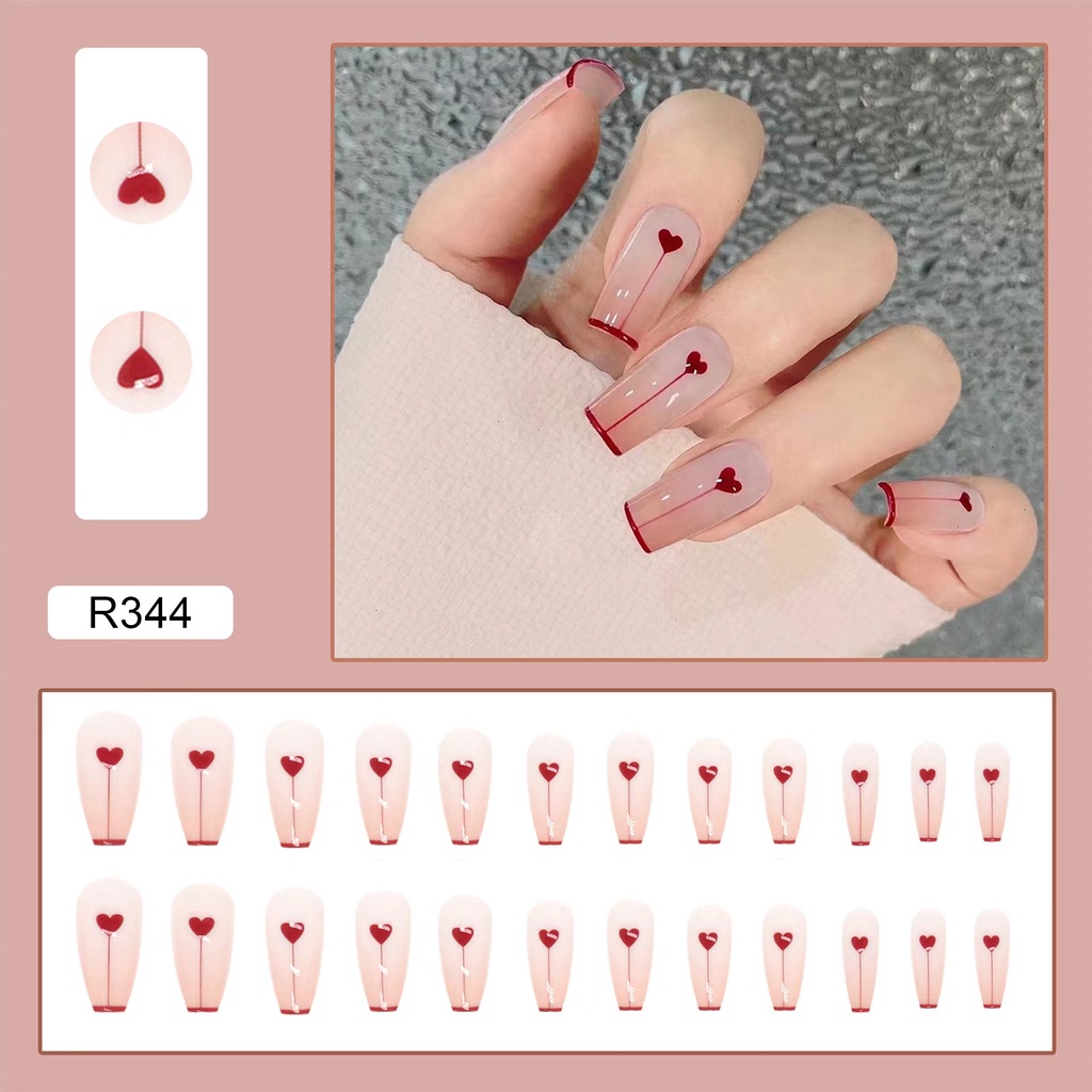 ใหม่ เล็บปลอม【R224-R349】หลากหลายสี กันน้ำ สำหรับการตกแต่งเล็บ กล่องละ 24 ชิ้น ราคา ถูกที่สุด ดีลบีเคเค แกลเลอรีภาพที่ 5