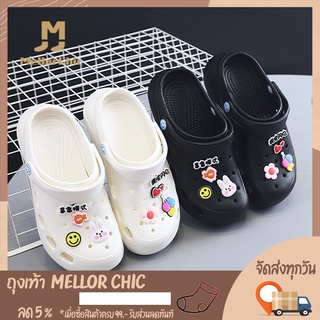 Mellor Chic รองเท้าแตะผู้หญิง แบบสวม สไตล์เกาหลี รองเท้าลำลอง ใส่สบาย ลายน่ารัก