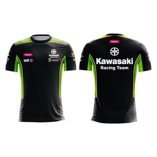 MOTOSHIRT KAWASAKI KA-B01-19 เสื้อขี่มอเตอร์ไซต์ MOTOGP เสื้อคอกลมแขนสั้น