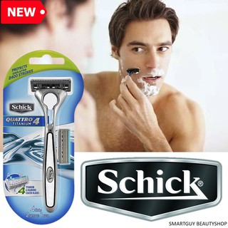 Schick Quattro 4 Titanium มีดโกนไทเทเนียมรุ่นพิเศษแบบ 4 ใบมีดสินค้านำเข้าจากออสเตรเลีย