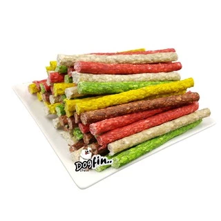Dogfin มันชี่คละสี (หนังบด) ขนมสุนัข (มันชี่กลม1 kg.)