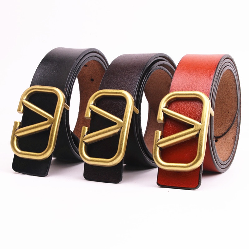 ผู้ชายผู้หญิงเข็มขัดหนัง Luxury Designer เข็มขัดโลหะ BeltsBuckle คุณภาพสูงกางเกงยีนส์เข็มขัดแฟชั่นหญิงสายคล้อง