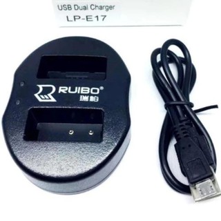 DUAL CHARGER LP-E17 แท่นชาร์จแบตกล้องแบบคู่ ชาร์จทีละ2ก้อน USB Dual Battery Charger for for  #161