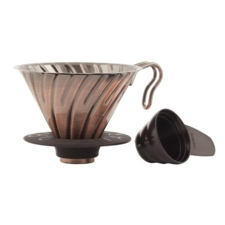 Hario V60 Metal dripper 02 พร้อมฐานซิลิโคน - Copper VDM-02-CP