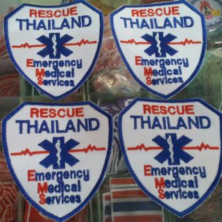 อาร์ม EMS  RESCUE THAILAND แบบเย็บติด แบบติดตีนตุ๊กแก