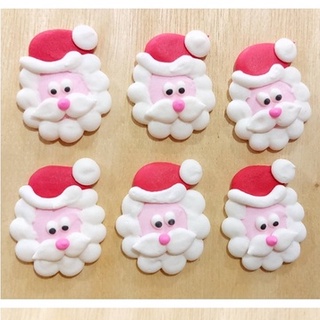 น้ำตาลรูปซานต้า ซานต้าครอสน้ำตาลปั้น ของตกแต่งเค้กวันคริสมาส Christmas cake topper น้ำตาลแต่งหน้าเค้ก เทศกาลคริสมาส