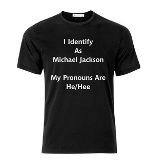 เสื้อยืด พิมพ์ลาย Michael Jackson Pronouns สีดํา DiySize S-5XL