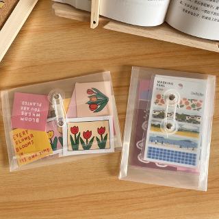 Transparent wrapping sticker Postcard storage bag simple pencil case mini portable folder