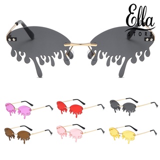 Ellastore123 แว่นตากันแดด ป้องกันรังสียูวี ทรงฉีกขาด สไตล์พังก์ แฟชั่น Unisex