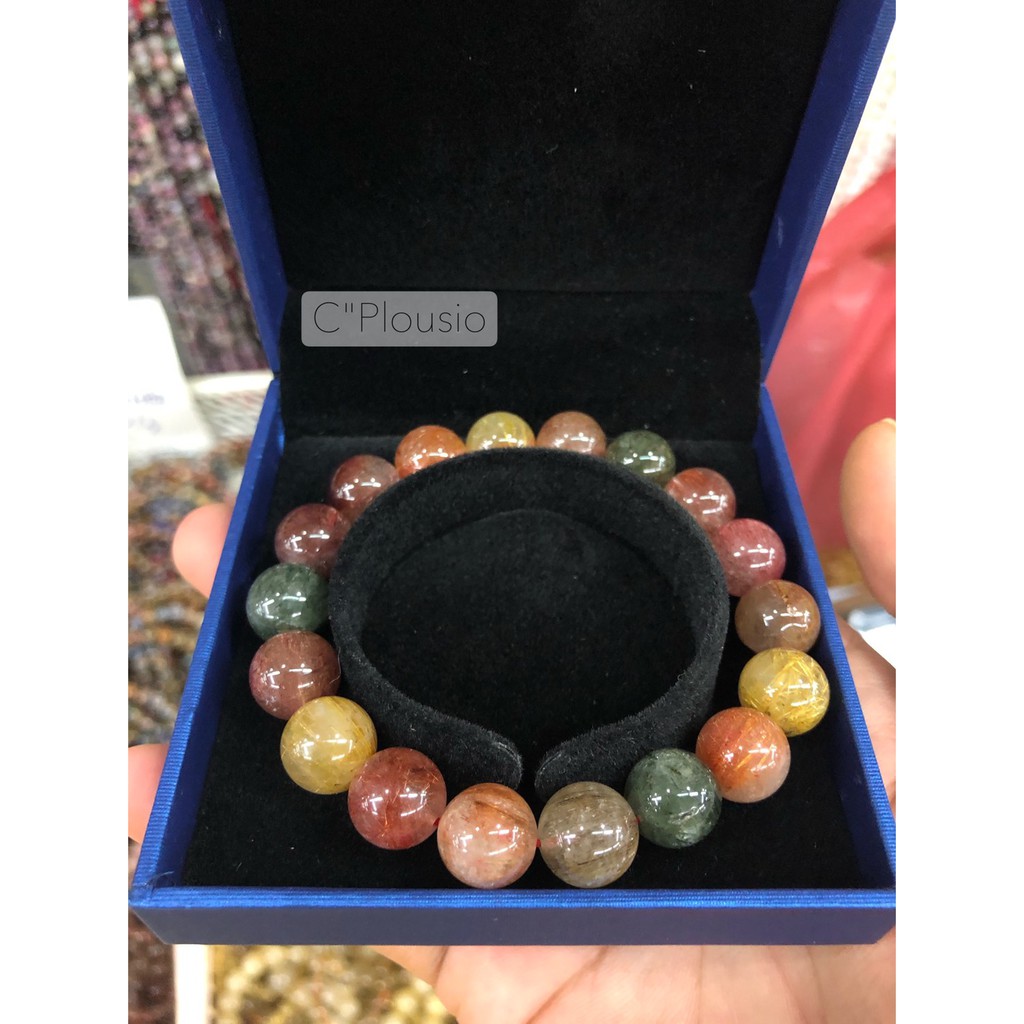 "Multi Color Rutilated Quartz Premium" กำไลหิน "ไหม 5 สี จักรพรรดิ" ราชาความมั่งคั่งและร่ำรวย