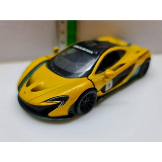 McLaren P1 Yellow Kinsmart Pull Back Go Metal Model Car 1:38  โมเดล รถเหล็ก ของแท้  รถสะสม รถจำลอง ไม่มีกล่อง มือสอง