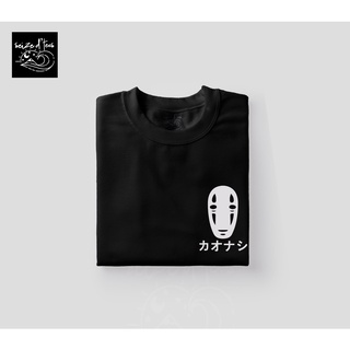 Ghibli ไม่มีใบหน้าอะนิเมะแรงบันดาลใจ Tees Unisex Tshirt สําหรับผู้ชายและผู้หญิง - ยึด D Tees mt[