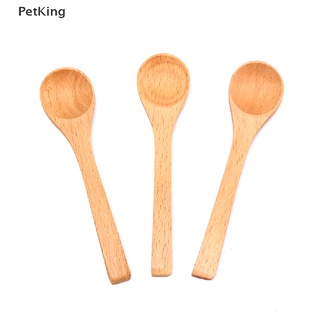 PetKing☀ 1X Wooden Round Bamboo Spoon Soup Tea Coffee Salt Spoon Kitchen Tools Cutlery .