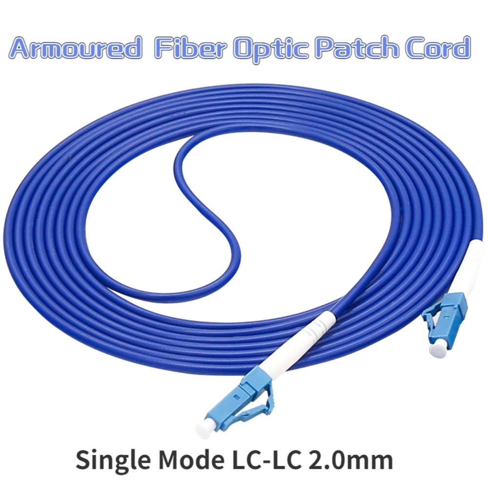 New LC-LC Single Mode Armoured  2.0mm Fiber Optic Patch Cord Jumper SM Optical Cable  Fibra Optica F