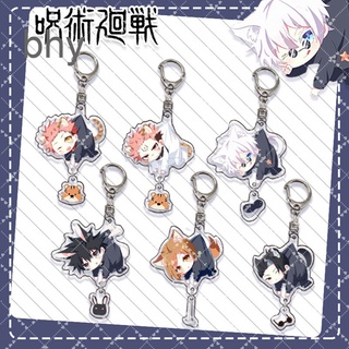 Anime Jujutsu Kaisen Yuji Itadori Kugisaki Nobara Gojo Satoru Cartoon Keychain Acrylic Pendant Toy Kering Cosplay Key Chains