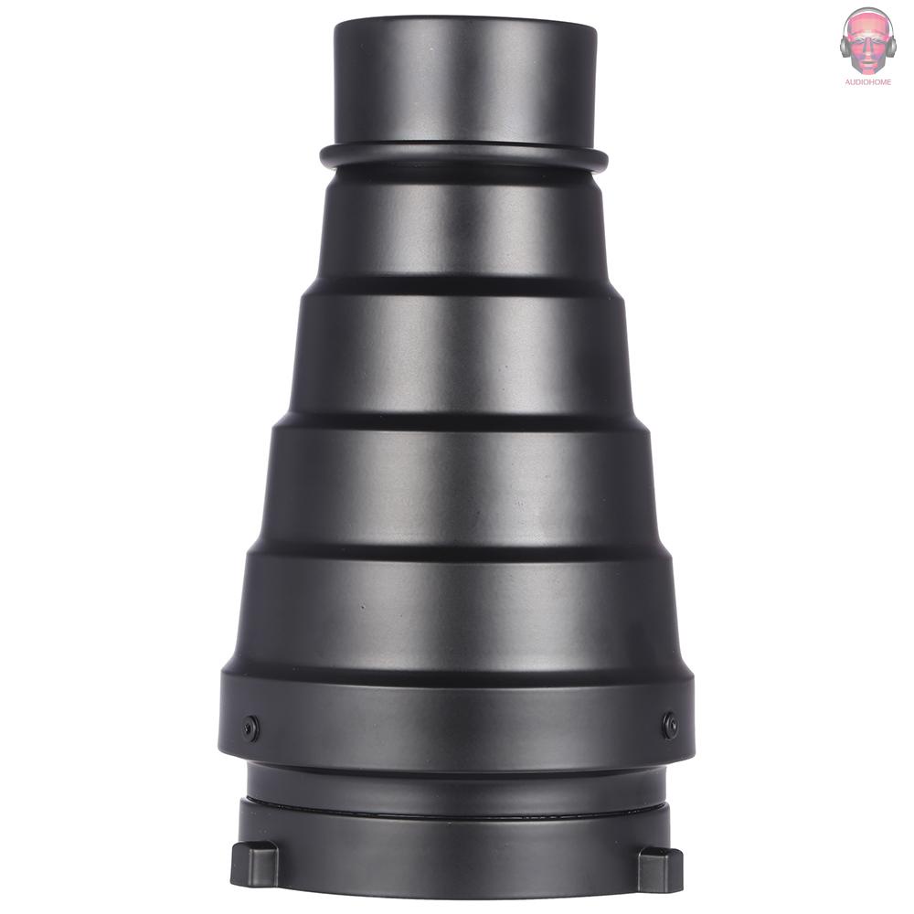 Optische Snoot Bowens, Snoot Honeycomb Grid Light Beam Tube Bowens Mount Aluminium Filter voor Studio Strobe Flash en 4 Stuks Kleurgel voor Verlichting Richting & Lensflare Preventie