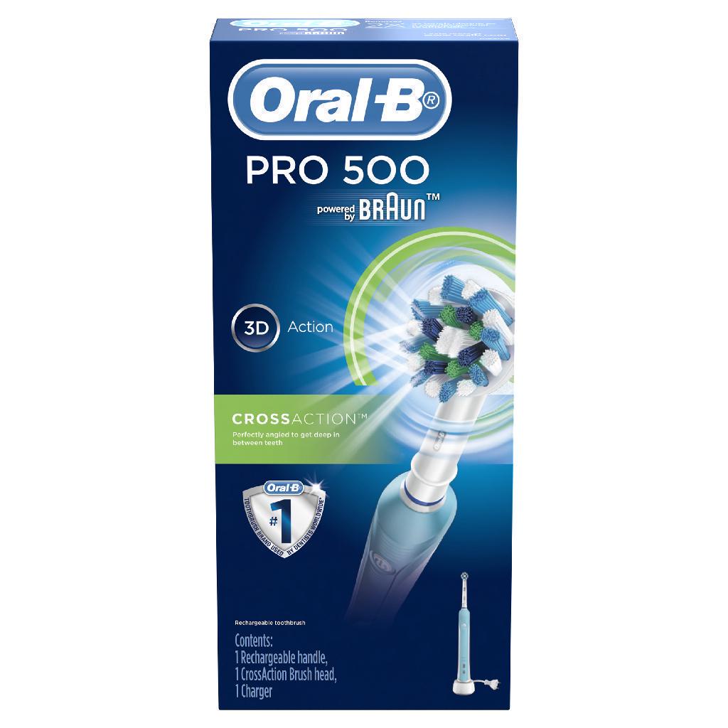 【In Stock】Oral-B Pro 500 CrossAction Electric Toothbrush Powered by Braun YNVM