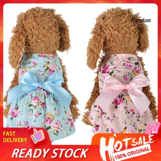 ♦RAN♦Spring Summer Flower Print Cotton Cute Pet Dress Cat Dog Costume Outfit Clothes