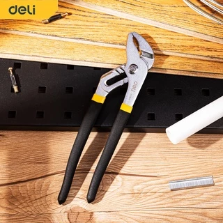 Deli คีมคอม้า คีมจับท่อ ประแจคอม้า ขยายปากได้ 8 นิ้ว/10 นิ้ว คีมปากขยาย ประแจจับท่อ จับถนัดมือ Pump Pliers