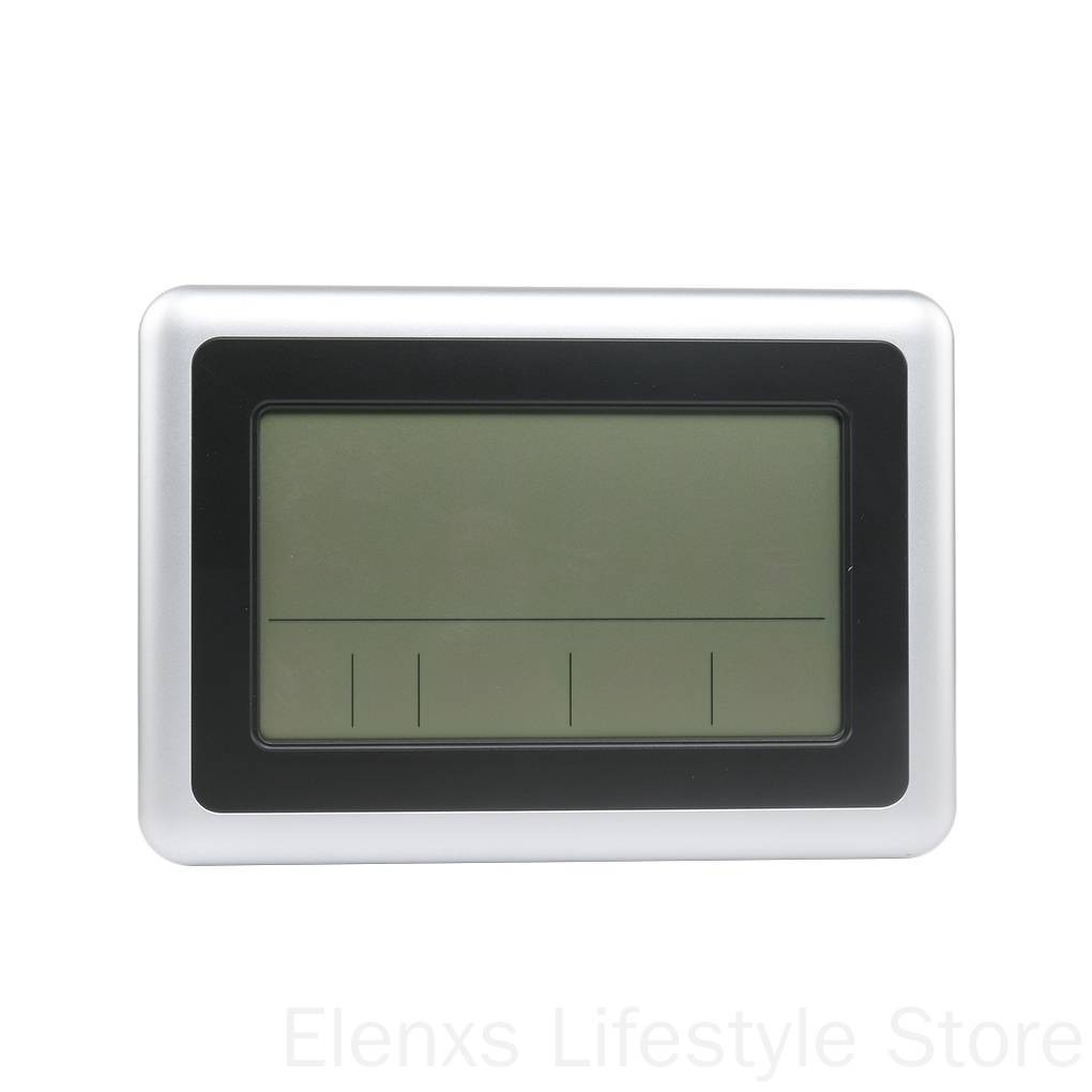 LCD Digital Large Wall Clock Thermometer Desk Calendar Time Alarm