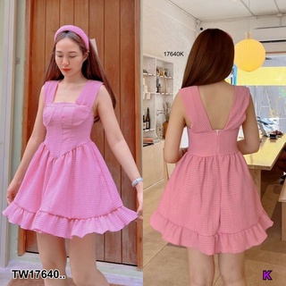 เดรสทรงมินิมอล แต่งระบายกระโปรง MM17640 Mini dress Dress up the skirt..Mini dress Dress up the skirt..