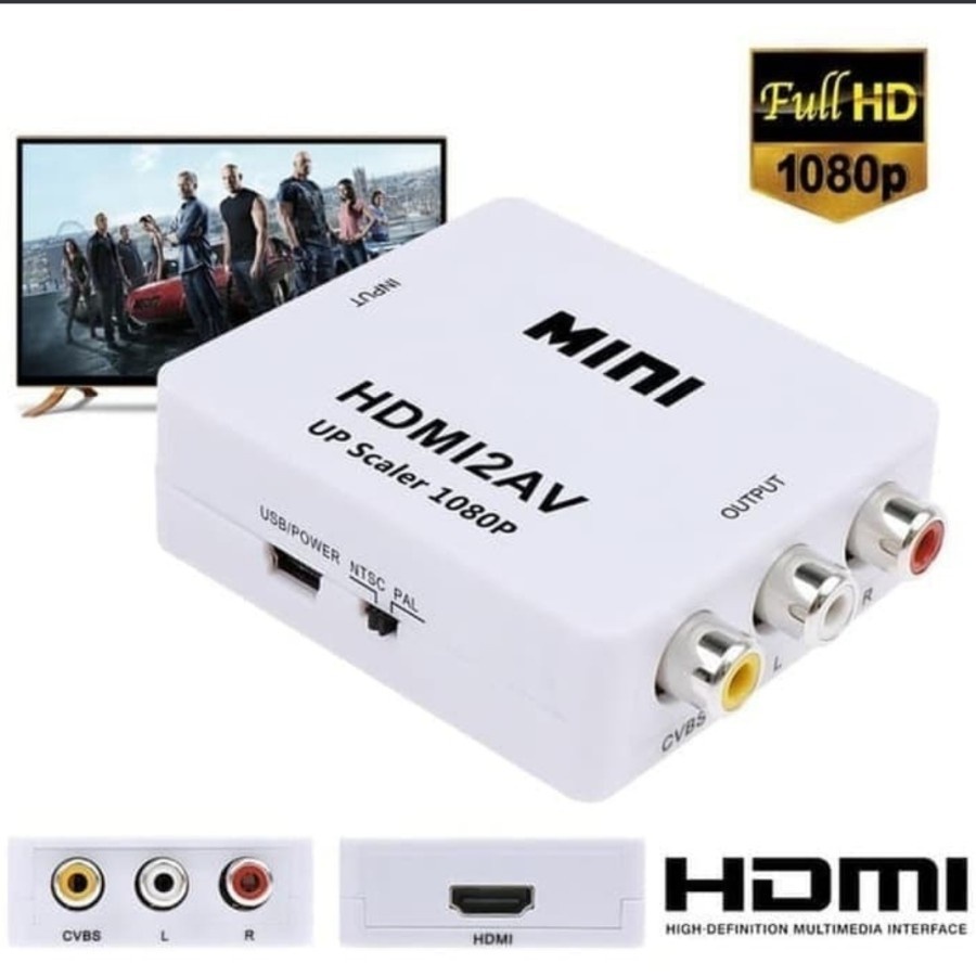 Mini Box HDTV to AV RCA Converter Adapter / CONVERTER MINI BOX HDTV เป็น RCA
