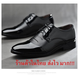 Casual shoes รองเท้าคัทชู รองเท้าหนัง สีดำ CA8/BL