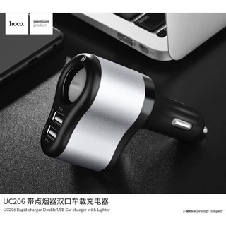 cherry Hoco UC206 Car Charger 2in1 หัวชาร์จในรถ 2 USB + เพิ่มช่องจุดบุหรี่