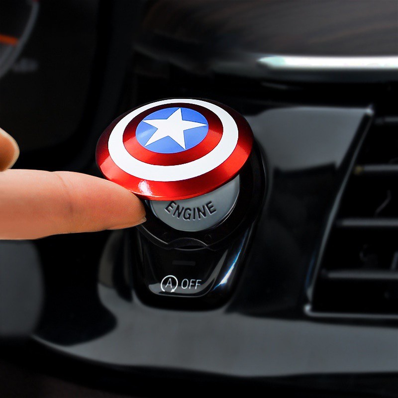 🔥 ตัวครอบปุ่มสตาร์ท กัปตันอเมริกา ปุ่มสตาทรถ Captain America Push Start Engine Start