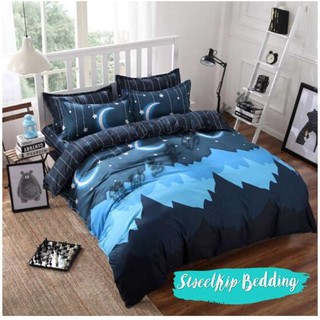 Sweet Kip Bedding ผ้าปูที่นอนขนาด 3.5ฟุต, 5ฟุต, 6ฟุต พร้อมผ้านวมขนาด 180 x 220 เซ็นติเมตร รวม 6 ชิ้น ลายกราฟฟิกภูเขา