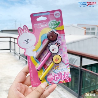 LINE FRIENDS น้ำหอมปรับอากาศ คลิปช่องแอร์ กลิ่น Cotton Candy หอมหวานกลิ่นลูกอม 3 ชิ้นใน 1 แพ็ค