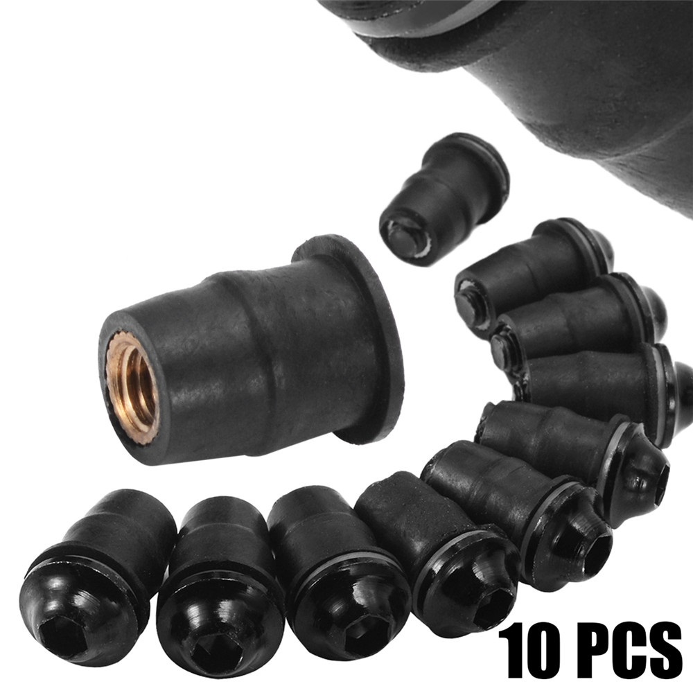 6pcs M6 Rubber Well Nut Motorcycle 6mm Metric Windshield