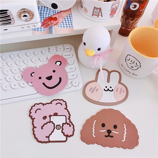 🔥 พร้อมส่ง 🔥 ที่รองแก้ว กันลื่น ลายการ์ตูนน่ารัก กันน้ำ มี 4 ลาย สินค้าพร้อมส่งจ้า 💗