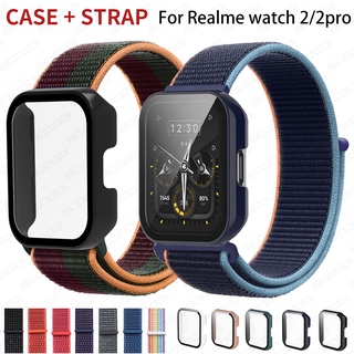 2in1 สายไนลอน + เคส สําหรับ Realme Watch 2 / Realme 2 Pro สมาร์ทวอทช์ สายป้องกันกระจก + ฝาครอบ