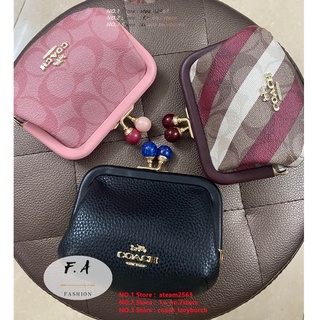 【พร้อมส่ง 】F.A ว่าแท้100% COACH กระเป๋าสตางค์ผู้หญิงใหม่ กระเป๋าคลัทช์หญิง  กระเป๋าเหรียญ กระเป๋ากุญแจล็อ 1708 1709 2132