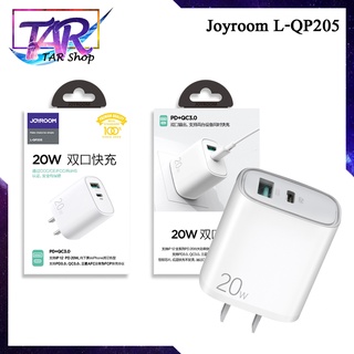 Joyroom L-QP205 หัวพร้อมสาย PD 20W Charger !! หัวชาร์จ 2 ช่อง PD และ Quick Change จ่ายไฟสูงสุด 20W charger