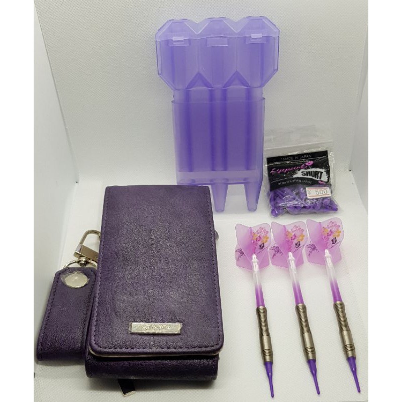 เคสหนังแท้ Cameo Tokyo Japan พร้อม ลูกดอก Soft Brains D.Craft ในกล่องเก็บพลาสติก