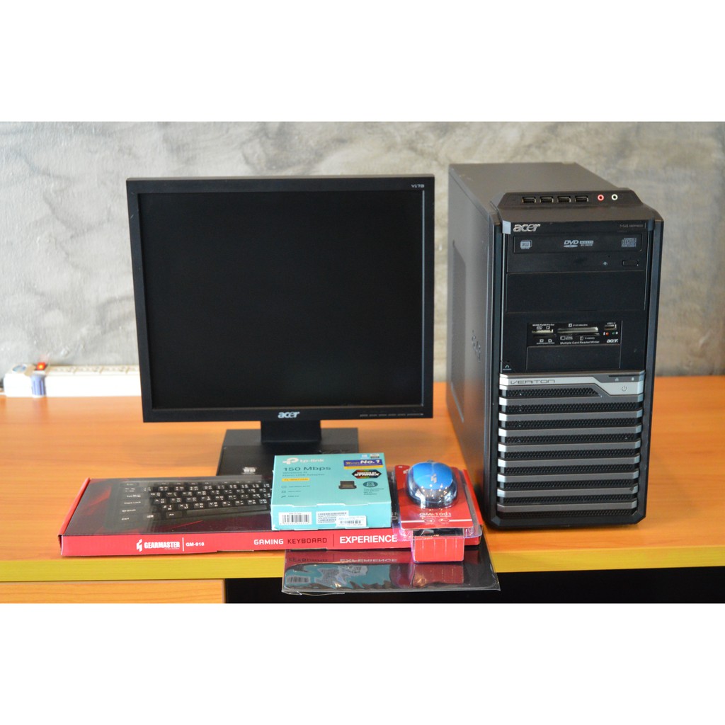 คอมพิวเตอร์ACERครบชุดพร้อมจอ17นิ้วรับไวไฟได้ ใช้เรียนออนไลน์ได้