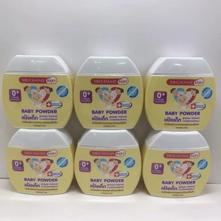 แป้งเด็ก ศรีจันทร์เบบี้ (แพ็ค6กระป๋อง) SrichandBaby Baby Powder ขนาด50 กรัม