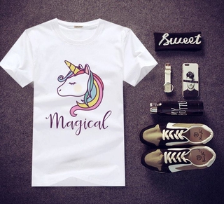 เสื้อยืดสกรีนลาย Unicorn ใส่สบายๆ ไม่ยืด ไม่ย้วย