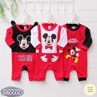 ชุดเด็ก หมียาวเปิดเท้า 3 ตัว (Romper ยาว) ลาย มิกกี้ mickey